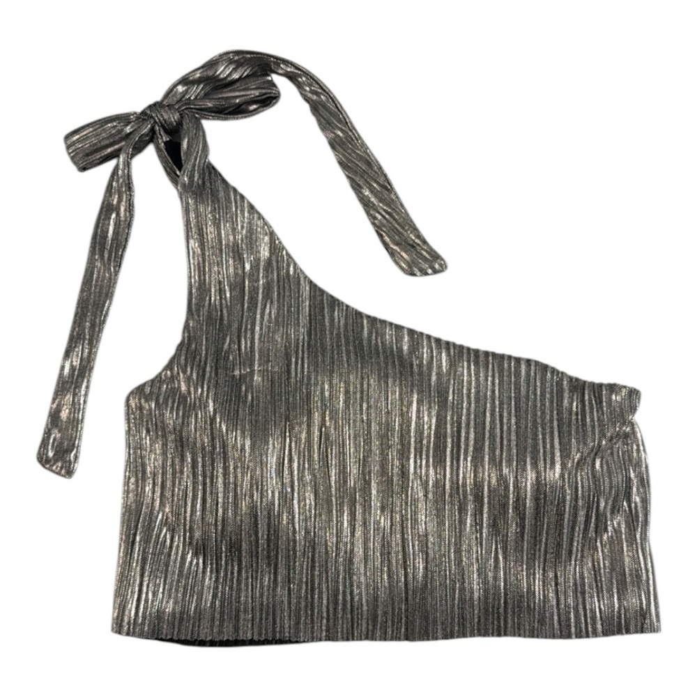 NWT Dash & Dot Kiska Metallic One Shoulder Crop Top